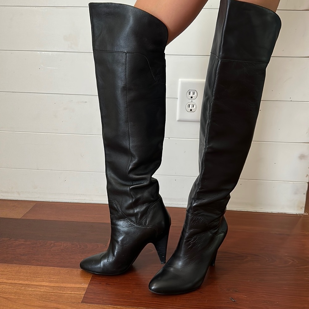 Guess Black Over the Knee Black Boots, Size 7